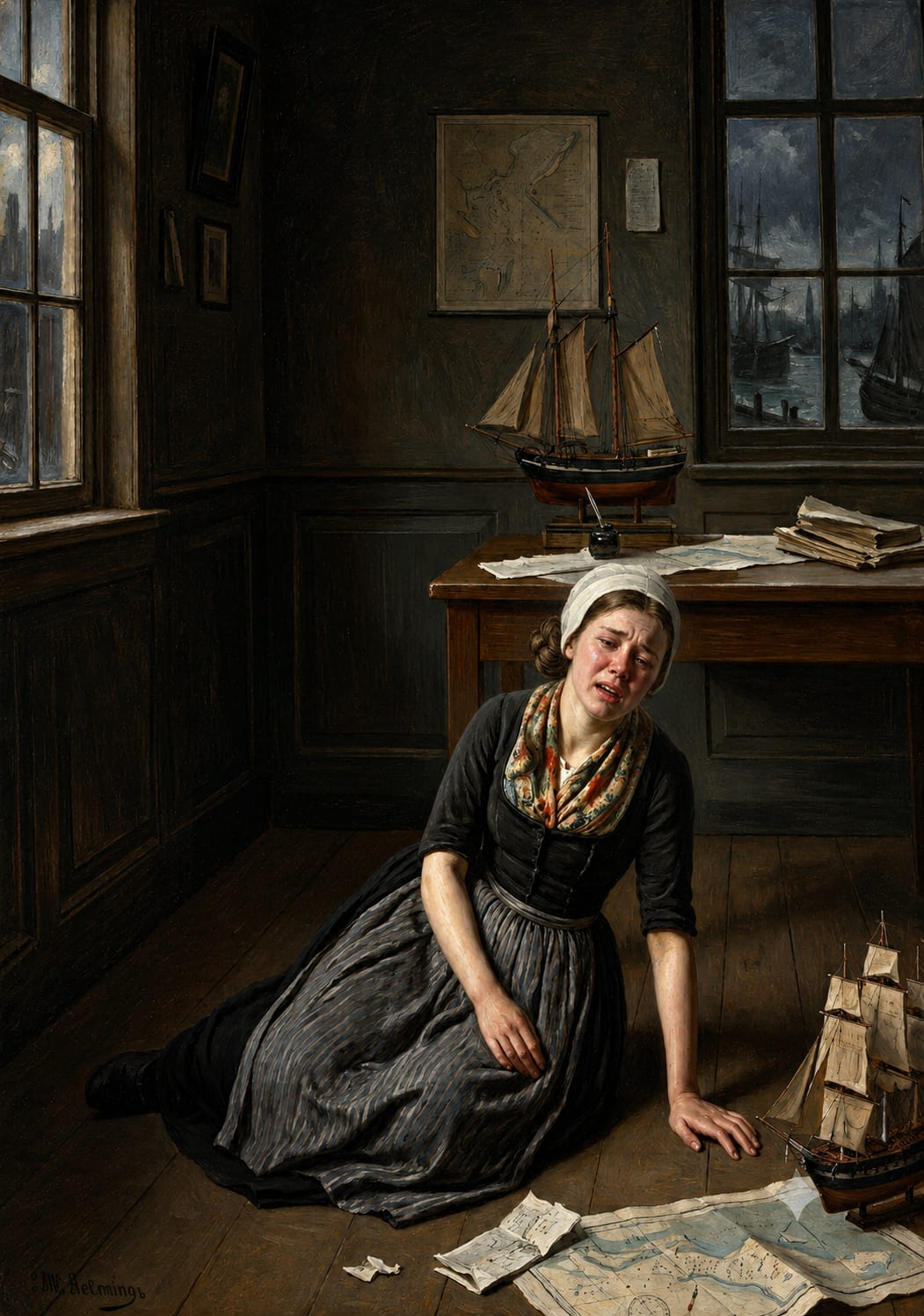 Op de knieën bij de reder